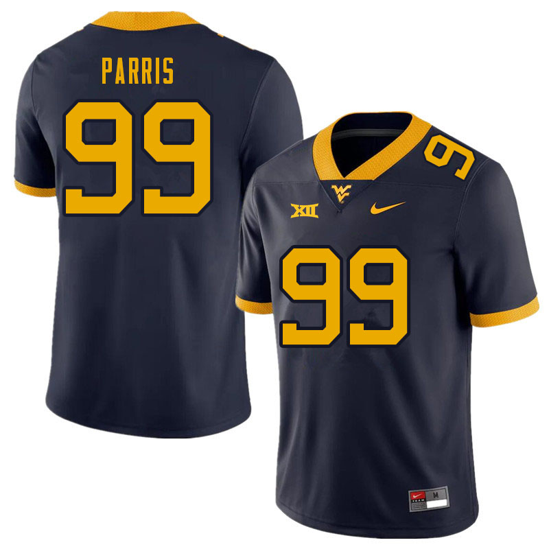 NCAA Men's Kaulin Parris West Virginia Mountaineers Navy #99 Nike Stitched Football College Authentic Jersey GQ23O44LU